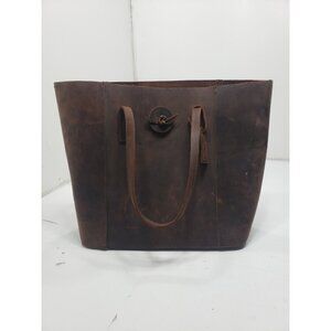Baseballism Dark Chocolate Vintage Glove Leather Tote Bag Purse Pre Owned